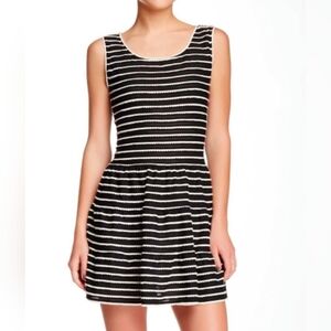 Max Studio Black and White Striped Mini Dress